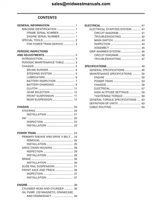 1999-2001 Yamaha Phazer 500 - Comprehensive Snowmobile Service Manual Preview image 2