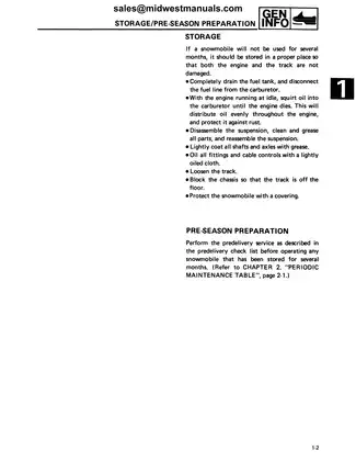 1987-1990 Yamaha Exciter 570,  Exciter EX570,  Exciter EX570E Deluxe, Venture XL 500 snowmobile service manual Preview image 5