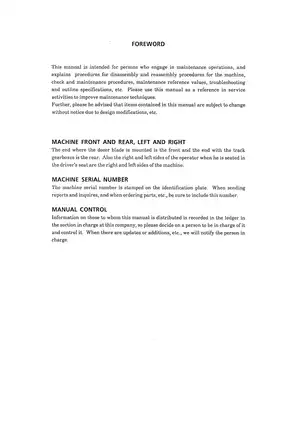 Detailed Workshop Manual for TBO45 Compact Excavator (1998) Preview image 2