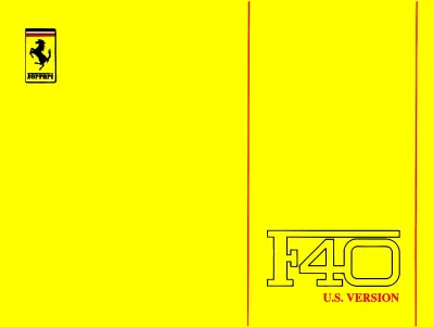 Preview: 1992 Ferrari F40 Supercar Repair Manual (P/N 95990128)