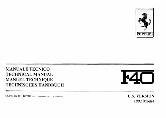 1992 Ferrari F40 technical manual Preview image 3