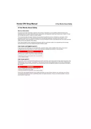 2002 Honda CR-V shop manual Preview image 4