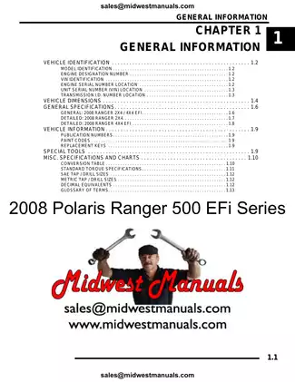 Comprehensive Digital Manual for 2008 Polaris Ranger 500 EFI