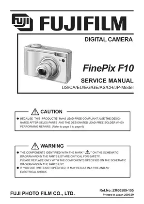 FinePix F10 Digital Camera Service Manual - Comprehensive Repair Guide