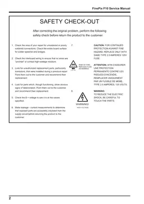 Fujifilm Fuji Finepix F10 digital camera service manual Preview image 2