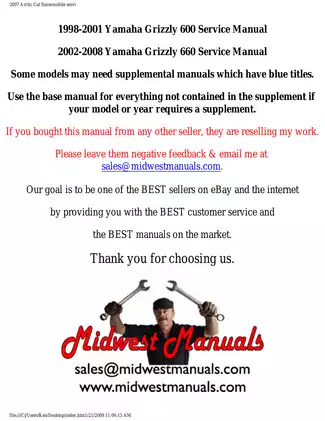 Yamaha Grizzly 600 & 660 Service Manual (1998-2008): Your Ultimate Guide for Troubleshooting and Maintenance