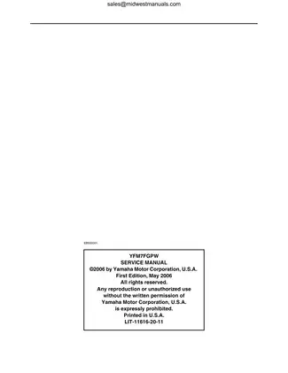 Yamaha Grizzly 700 (2007) Service Manual - Maintenance & Repair Guide Preview image 2