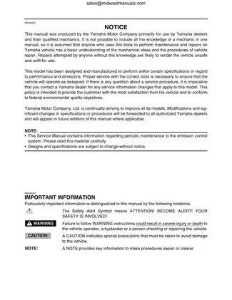 Yamaha Grizzly 700 (2007) Service Manual - Maintenance & Repair Guide Preview image 3