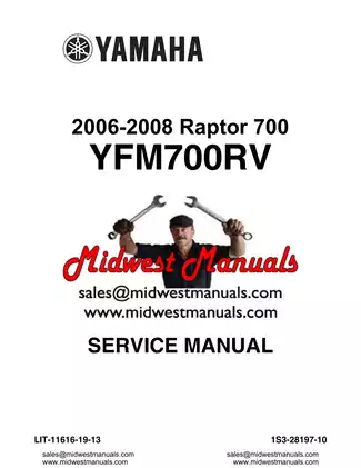 Yamaha Raptor 700 Service Manual (2006-2008) - Comprehensive Repair Guide