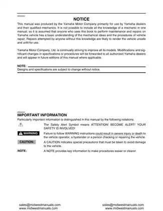 Yamaha Raptor 700 Service Manual (2006-2008) - Comprehensive Repair Guide Preview image 3