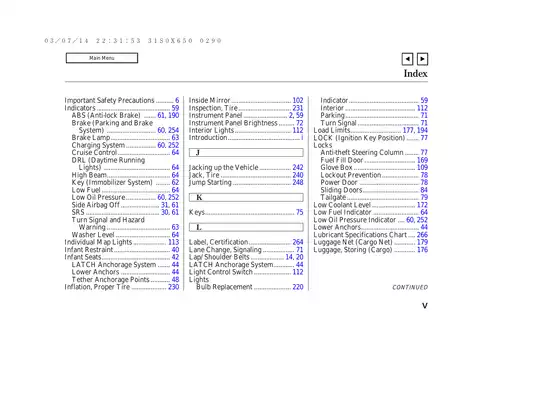 2004 Honda Odyssey Owner's Manual - Comprehensive Guide for Maintenance and Operation Preview image 5