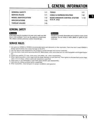 1985-1986 Honda ATC 350X Three Wheeler Service Manual - Comprehensive Repair & Maintenance Guide Preview image 4