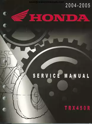 Complete Service Manual for 2004-2005 Honda TRX450R ATV Preview image 2