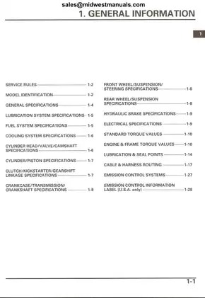 2004-2005 Honda TRX 450 R repair and service manual Preview image 5