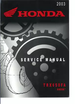 2003 Honda Rincon 650 Service Manual Preview image 2