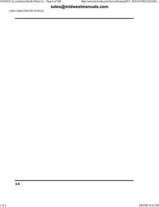 2005-2008 Honda Rubicon 500 Service Manual - Comprehensive Guide Preview image 5