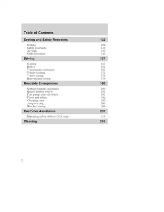 2004 Mercury Monterey Owners Manual: Complete Vehicle Guide Preview image 2