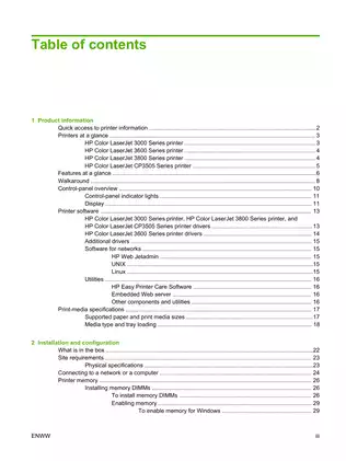 HP Color LaserJet 3000, 3600, 3800, CP3505 color printer service manual Preview image 5