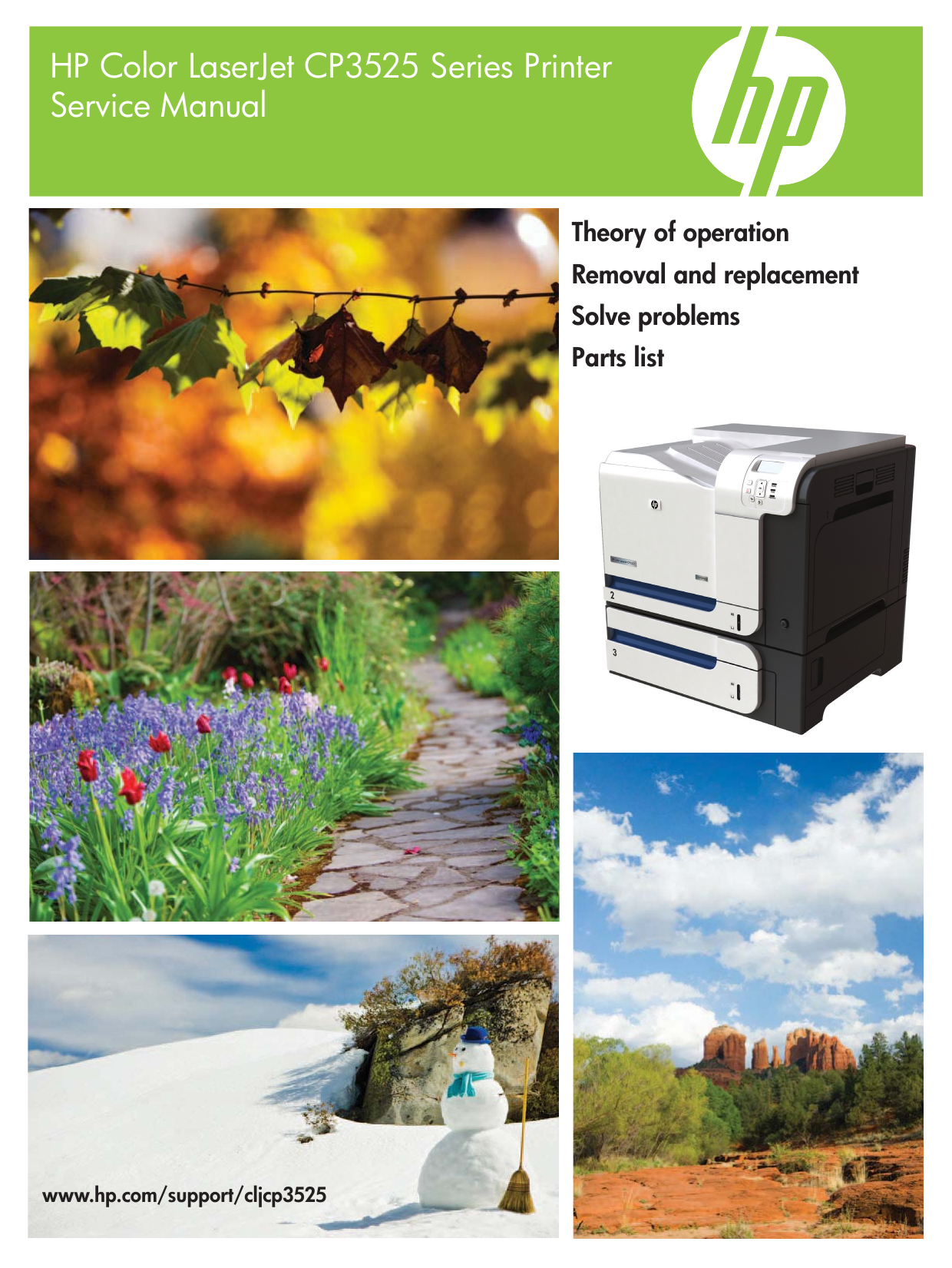 HP Color LaserJet CP3525 color laser printer service manual Preview image 1