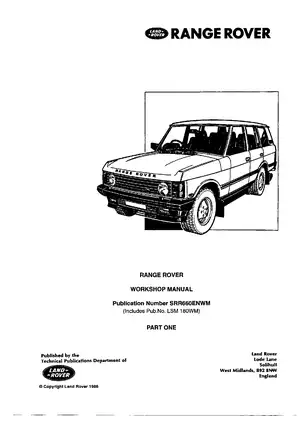 1986-1994 Range Rover shop manual Preview image 1
