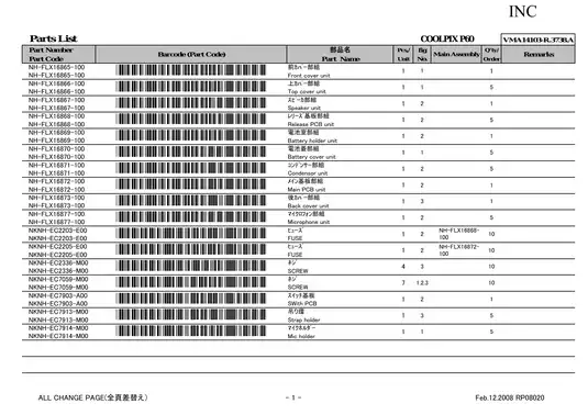 Nikon Coolpix P60 digital camera parts catalog Preview image 5