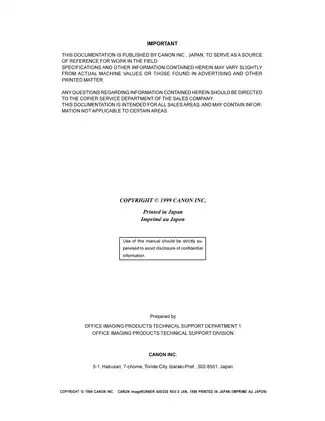 Canon ImageRUNNER 400/330 Service Manual - Comprehensive Guide to Maintenance and Repair Preview image 2