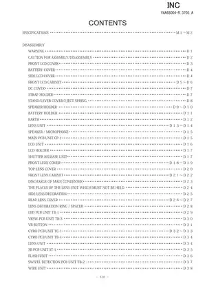 Nikon Coolpix S10 digital camera service manual & repair manual Preview image 2