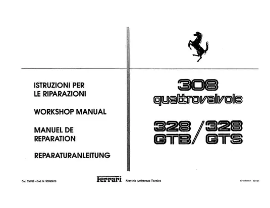 Ferrari 328 GTB/GTS Workshop Manual - Complete Repair & Service Guide Preview image 2