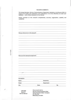 1999-2000 Buell Lightning X1 Motorcycle Service Manual - Comprehensive Repair and Maintenance Guide Preview image 4