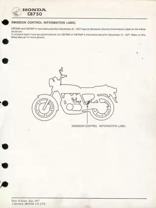 1977 Honda CB750K8, CB750F3 shop manual Preview image 4