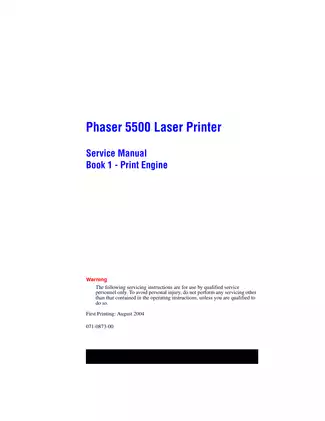 Xerox Phaser 5500 Laser Printer Service Manual - Complete Guide for Technicians