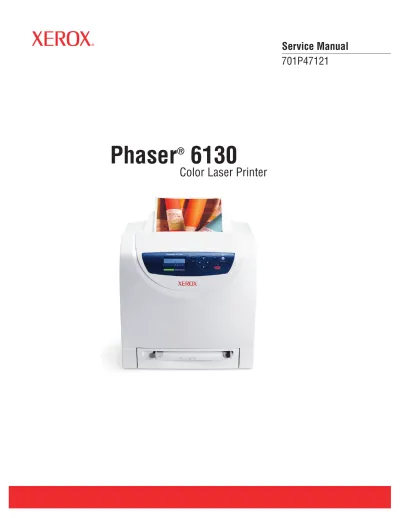 Preview: 2007 Xerox Phaser 6130 Color Laser Printer Service Manual (P/N 701P47121)