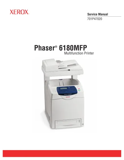 Preview: Xerox Phaser 6180MFP Multifunction Printer Service Manual (P/N 701P47020)
