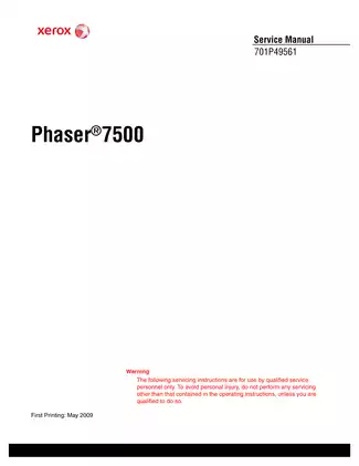 Xerox Phaser 7500 series service manual Preview image 3