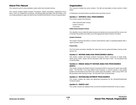 Xerox WorkCentre XD Series Copier/Printer Service Manual - Comprehensive Guide Preview image 5