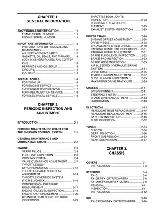 Yamaha Snowmobile Service Manual for FX Series (2007 Edition) Preview image 5