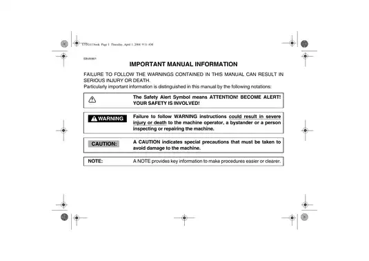 2004-2009 Yamaha YFZ450 owners manual Preview image 4