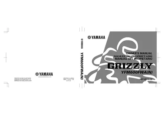 Yamaha Grizzly 600, YFM600 ATV repair and shop manual