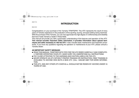 2007-2009 Yamaha Grizzly 700 owner´s manual Preview image 3