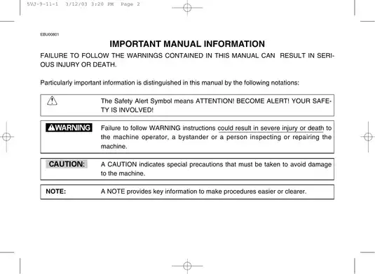 Yamaha Breeze YFA1S(C) ATV owner´s manual Preview image 4