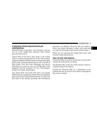 Dodge Ram Cummins Turbo Diesel Owner's Manual (2003-2023) Preview image 5