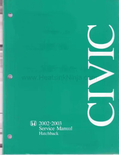 Preview: 2002–2003 Honda Civic Si / SiR (Canada) Factory Service Manual (P/N 08718-0009)