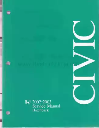 2002-2003 Honda Civic hatchback service manual Preview image 1
