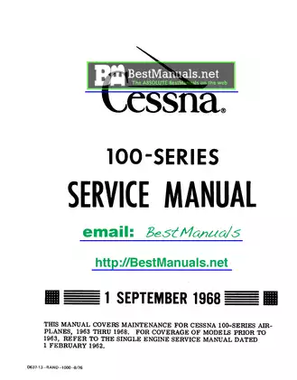 1963-1968 Cessna 150, 172, P 172, F 172, 180, 182, 185 service manual. Preview image 1