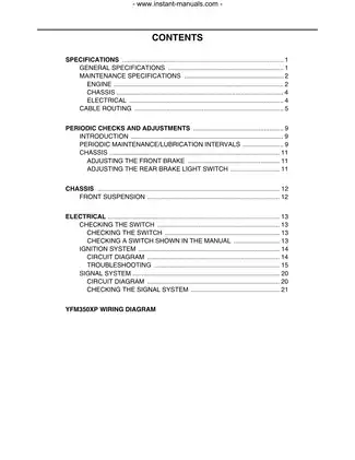 Yamaha YFM350XP Service Manual - Comprehensive Repair Guide Preview image 4