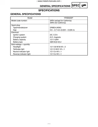 1987-2004 Yamaha YFM 350 Warrior ATV repair manual Preview image 5