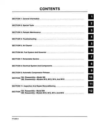 Kohler TP-2203-A Magnum Engine Service Manual Preview image 2