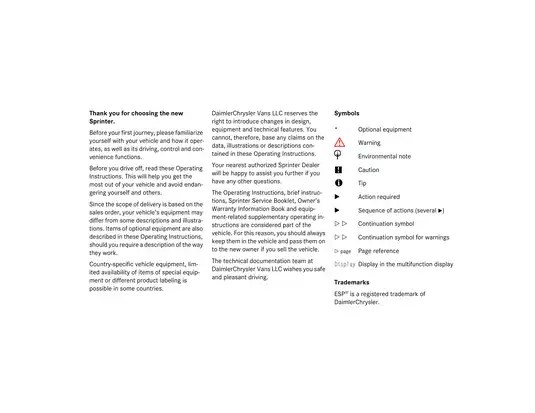 2023 Mercedes-Benz Sprinter Owner's Manual - Comprehensive Guide Preview image 2