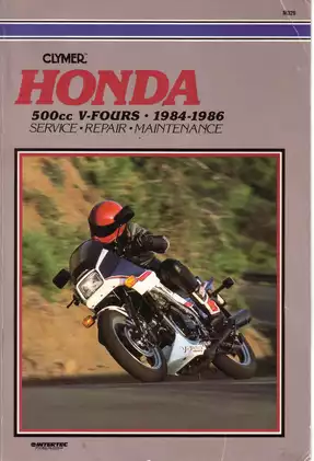 1984-1986 Honda 500cc V-Fours Motorcycle Service Manual