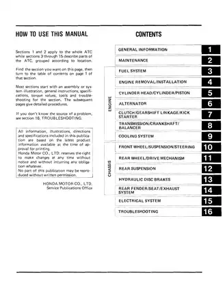 1985-1986 Honda ATC250R shop manual Preview image 3